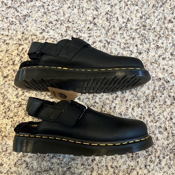 Dr. Martens JORGE II Mules Sz 7 Black Ambassador SlingBack Lined Leather Buckle - Picture 3 of 7